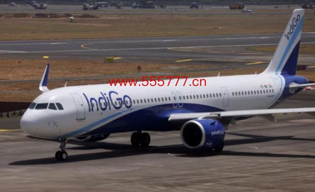 印度的航空公司靛蓝航空的一架飞机